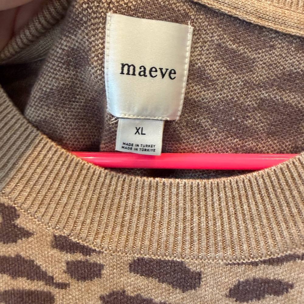 Maeve Anthropologie Noah the muscle sweater cheetah print XL - Picture 6 of 6